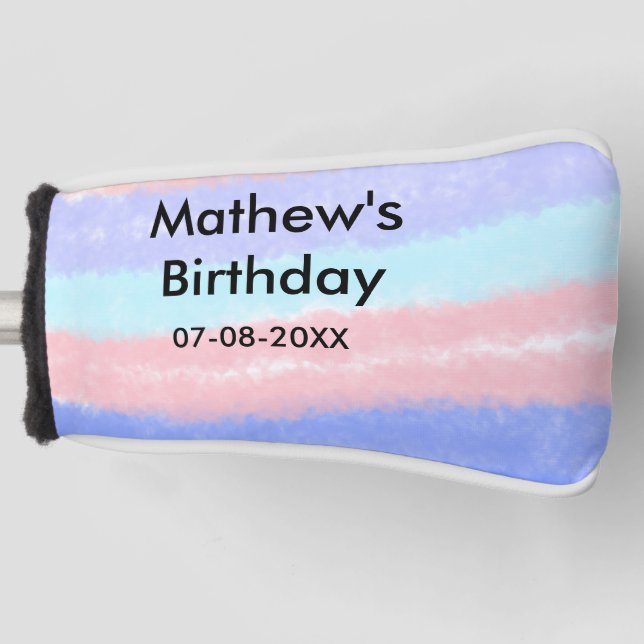 Rot-Blau-amerikanischer Junge Geburtstag hinzufüge Golf Headcover (Vorderseite)