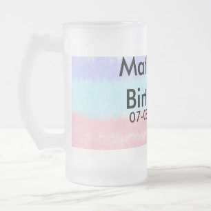 Rot-Blau-amerikanischer Junge Geburtstag hinzufüge Mattglas Bierglas