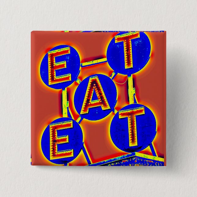 Rot-Blau-Apfelknopf Button (Vorderseite)