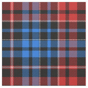 Rot Blau auf schwarzem Karo-Tartan-Design Stoff