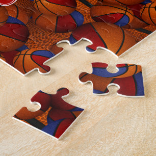 Rot-Blau-Basketball-Girls-Mannschaft Puzzle