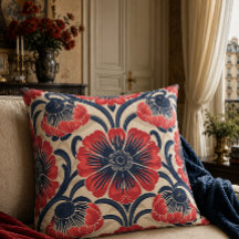 Rot-Blau-Blume-Muster