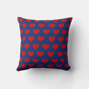Rot Blau Cute Cozy Modern Romantisch Chic Herz  Kissen