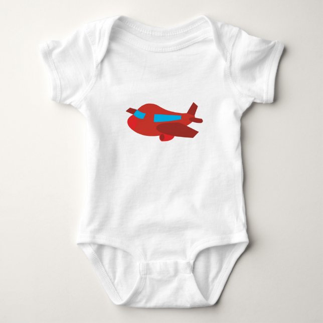 Rot-Blau-Flugzeug Baby Strampler (Vorderseite)