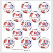 Rot-Blau-Fußballmannschaft Farben Set von 13 benut