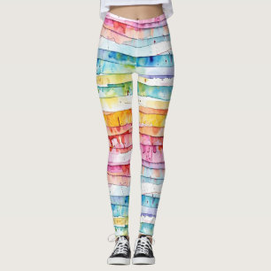 Rot, Blau, Gelb, Abstrakte Aquarellschichten Leggings