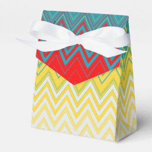 Rot Blau Gelb Chic Einzigartiges Zickzack-Muster Geschenkschachtel