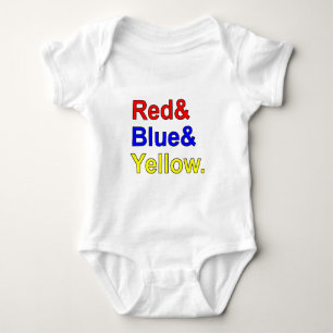 Rot Blau Gelb Grundfarben Baby Strampler
