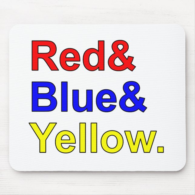 Rot Blau Gelb | Grundfarben Mousepad (Vorne)