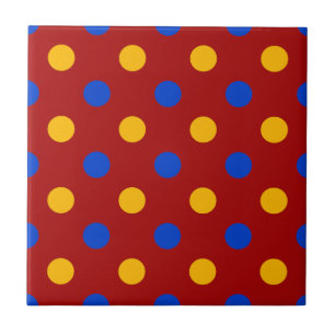 Rot Blau Gelb Polka Punkte Design Fliese
