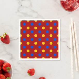 Rot Blau Gelb Polka Punkte Design  Serviette