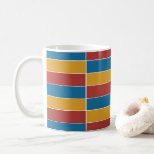 Rot Blau Gelb Streifen Kaffeetasse