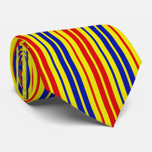 Rot Blau Gelb Streifen Muster Design Krawatte