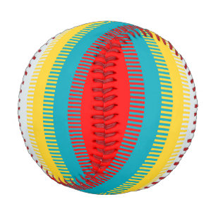Rot-Blau-Gelb-Weiß Niedlich-Chic-Muster Baseball