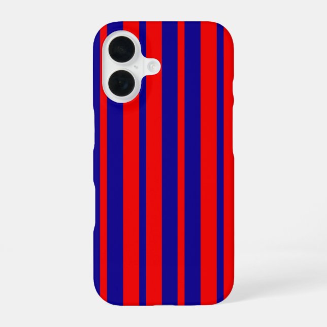 Rot-blau gestreiftes Design  iPhone 16 Hülle (Rückseite)