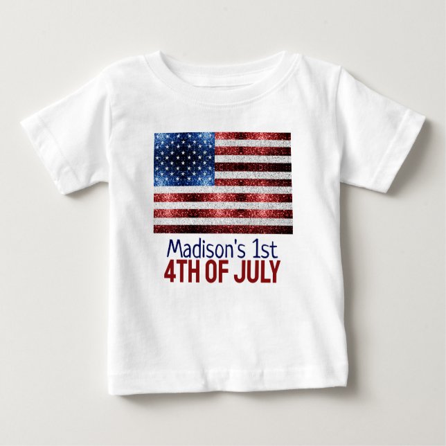 Rot-Blau-Glitzern der USA 1. Juli 4. Juli Baby T-shirt (Vorderseite)