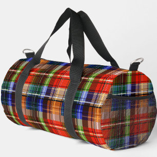 Rot Blau Grün Gelb Kariert Tartan Design  Duffle Bag