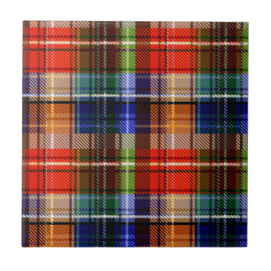 Rot Blau Grün Gelb Kariert Tartan Design Fliese