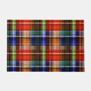 Rot Blau Grün Gelb Kariert Tartan Design  Fußmatte