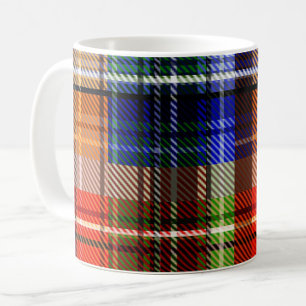 Rot Blau Grün Gelb Kariert Tartan Design Kaffeetasse