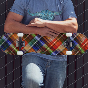 Rot Blau Grün Gelb Kariert Tartan Design Skateboard