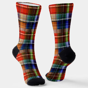 Rot Blau Grün Gelb Kariert Tartan Design Socken
