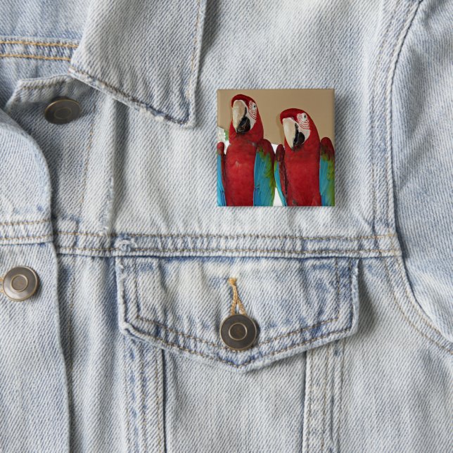 Rot, Blau, Grüne Macaws (Papageien) Button (Beispiel)