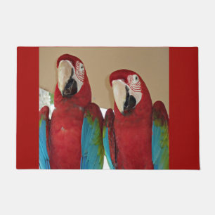 Rot, Blau, Grüne Macaws (Papageien) Fußmatte