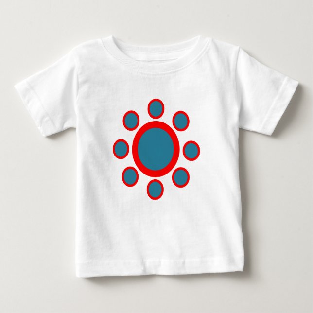 Rot-Blau-Henna-Muster Baby T-shirt (Vorderseite)
