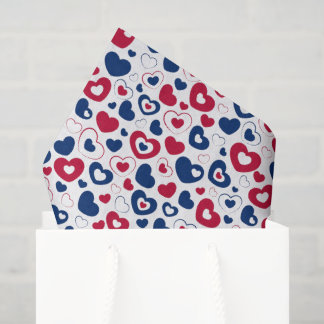 Rot-Blau-Herzen-Tissue-Papier Seidenpapier