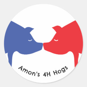 Rot Blau Hog Aufkleber