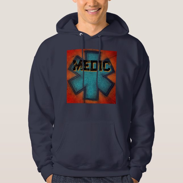 Rot/Blau Hoodie (Vorderseite)