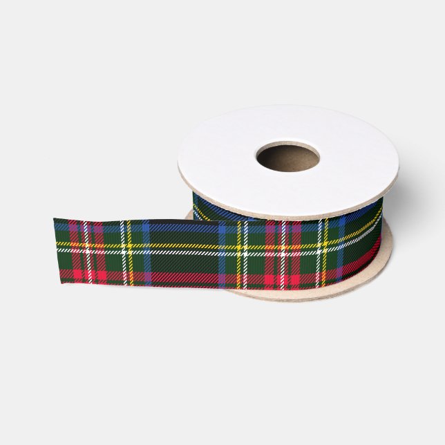 Rot & Blau Kariert Ripsband (Spule)