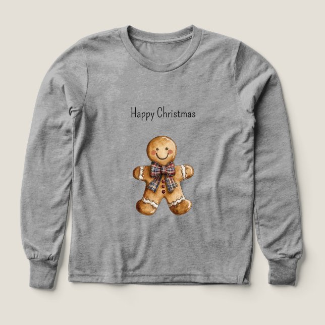 Rot-blau karierter Weihnachts-Gingerbread-Keks (Design Vorderseite)