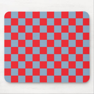 Rot-blau kariertes Gingham-Muster Mousepad