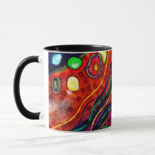 Rot, Blau, Kupfer, Grün, Lila Abstrakt modern Tasse