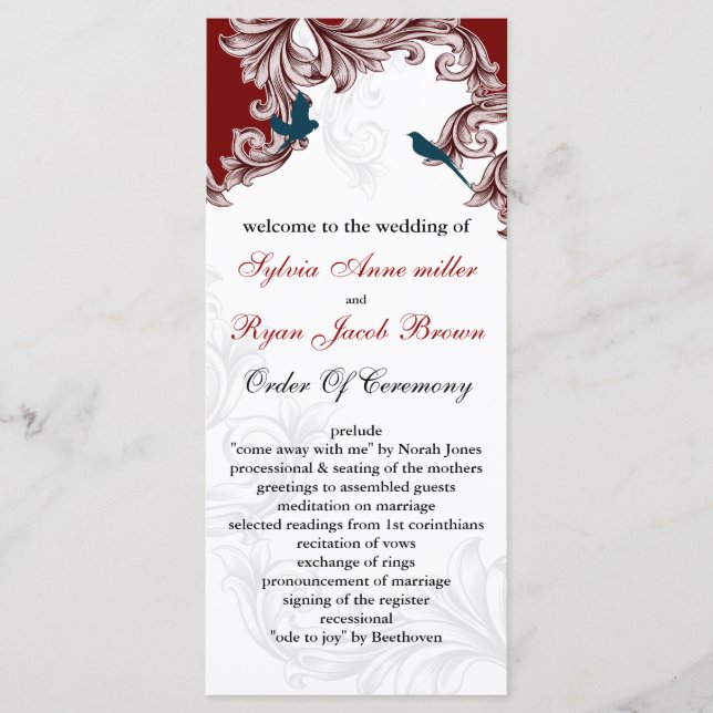 Rot-Blau-Liebhaberprogramme Programm (Vorderseite)