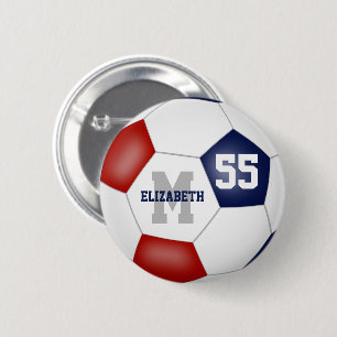 Rot-Blau-Mannschaft färbt Mädchen Fußball personal Button