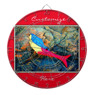 Rot-Blau-Meerjungfrau Dartscheibe