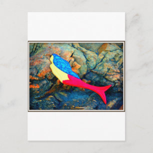 Rot-Blau-Meerjungfrau Postkarte