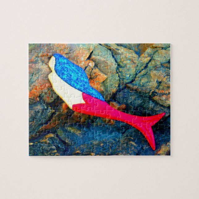 Rot-Blau-Meerjungfrau Puzzle (Horizontal)