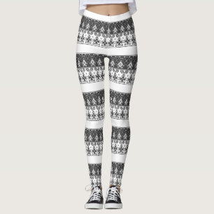 Rot-Blau-Ornament Leggings