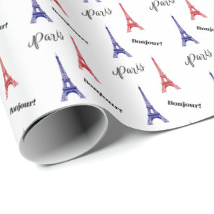 Rot Blau Paris Frankreich Geschenkpapier