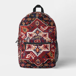 Rot & Blau Persisches Design Bedruckter Rucksack