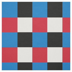 Rot, Blau, Schwarz und Weiß Stoff
