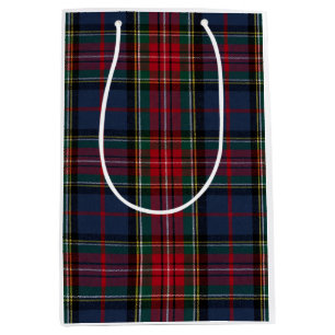 Rot Blau Tartan Mittlere Geschenktasche Geschenktüte
