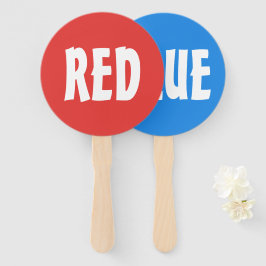Rot Blau Team Spiel Paddle Schild Fächer