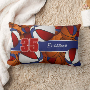 Rot-blau viele Basketballkörbe Kinderspielplatz Lendenkissen