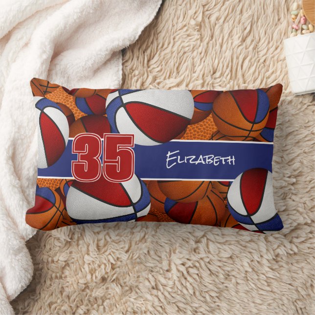 Rot-blau viele Basketballkörbe Kinderspielplatz Lendenkissen (Decke)