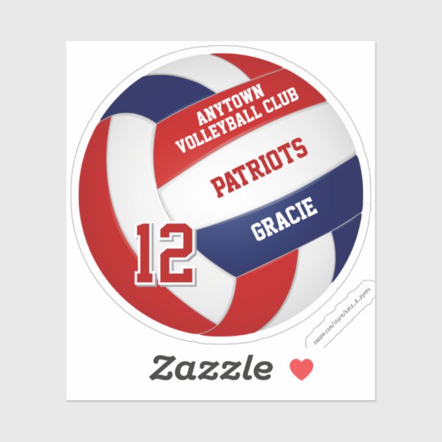 Rot-Blau-Volleyball-Team Farben Kinder Jersey Zahl Aufkleber (Blatt)